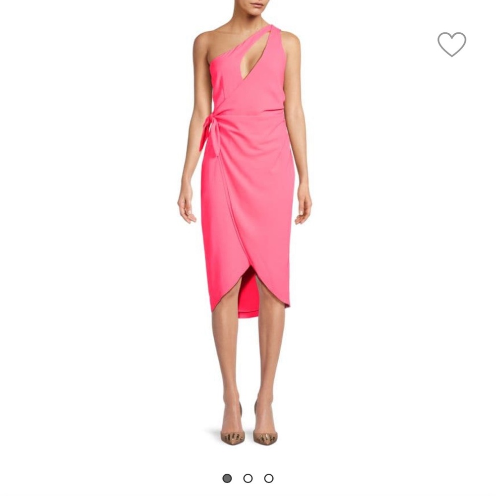 Pink one shoulder midi dress